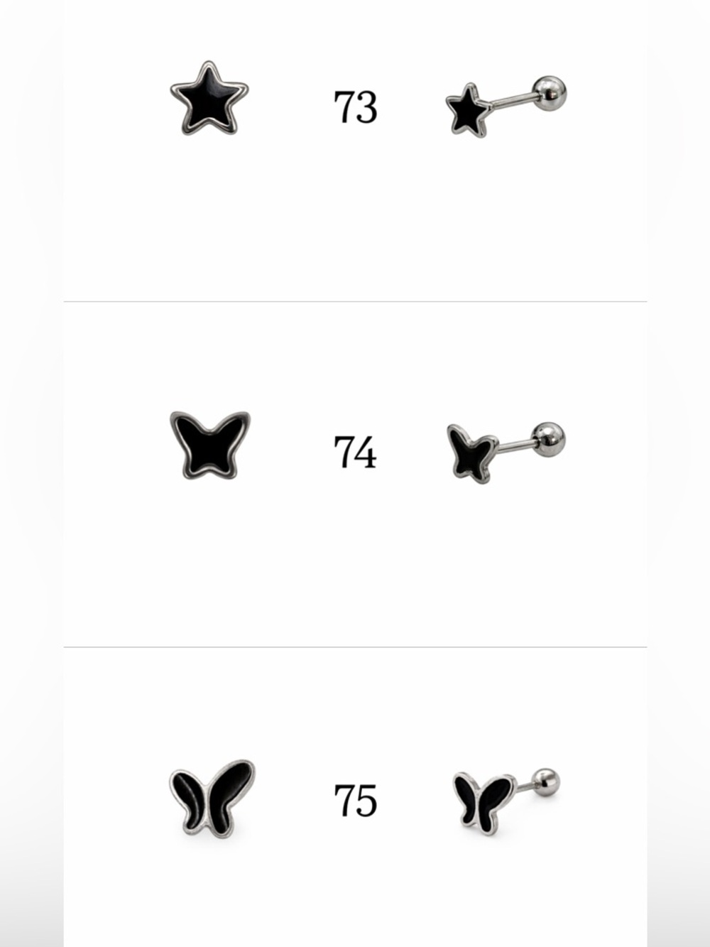 Silver Screwbacks 73-96